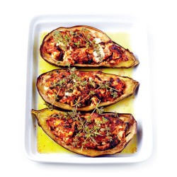 Aubergine au four feta et petimezi