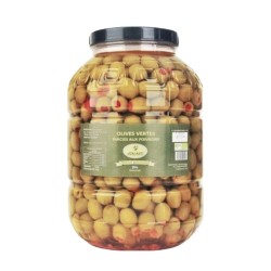 Olives grecques farcies aux poivrons bio pour l'apéro