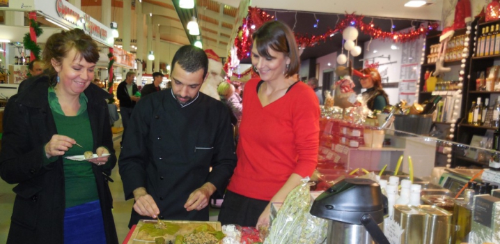 Inauguration du nouveau stand, au marché du Canal Couvert de Mulhouse