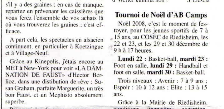 Le Journal des Ménagères - novembre 2008